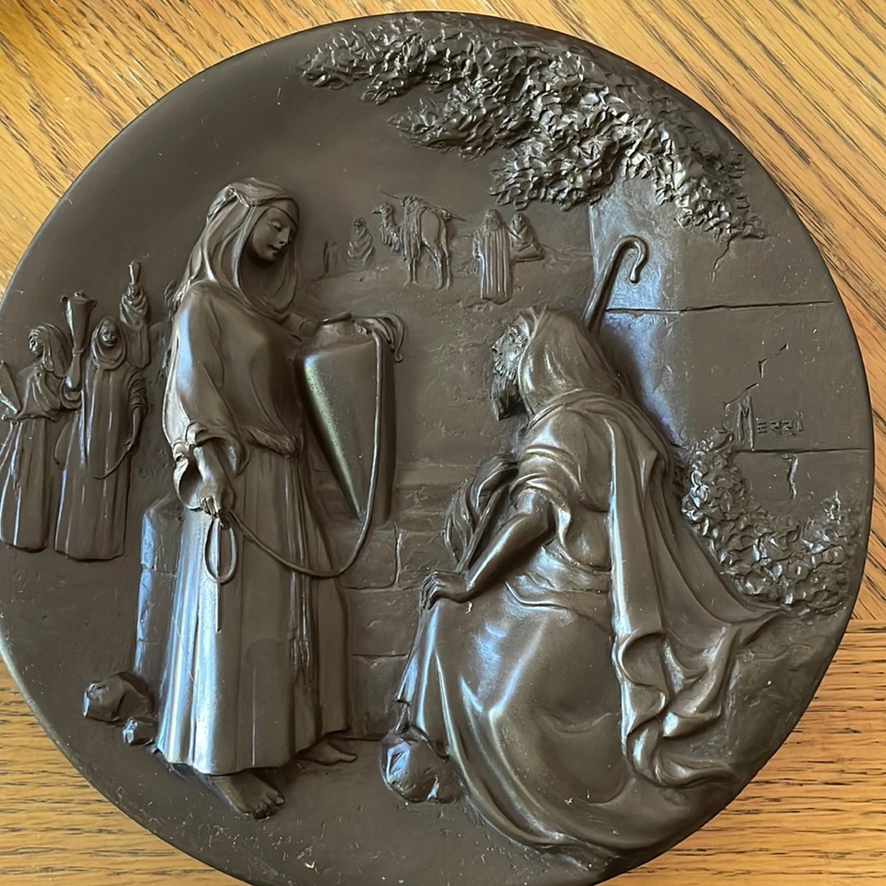 Rhodes Studios “Rebekah at the Well” Bronze Plate